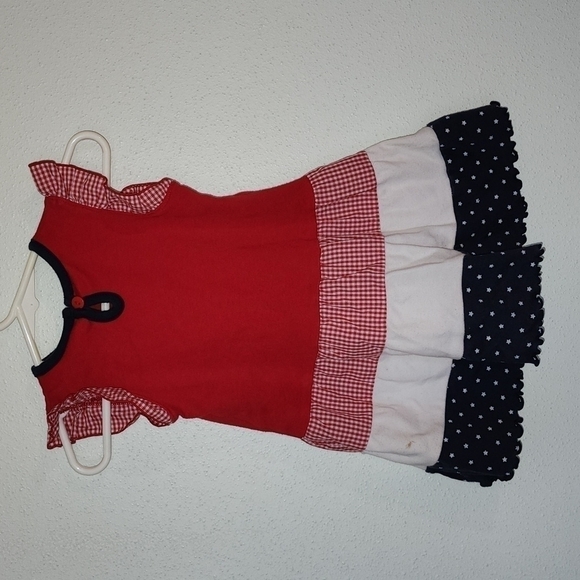Little LINDSEY Red White and Blue Patriotic Dress - Picture 6 of 7
